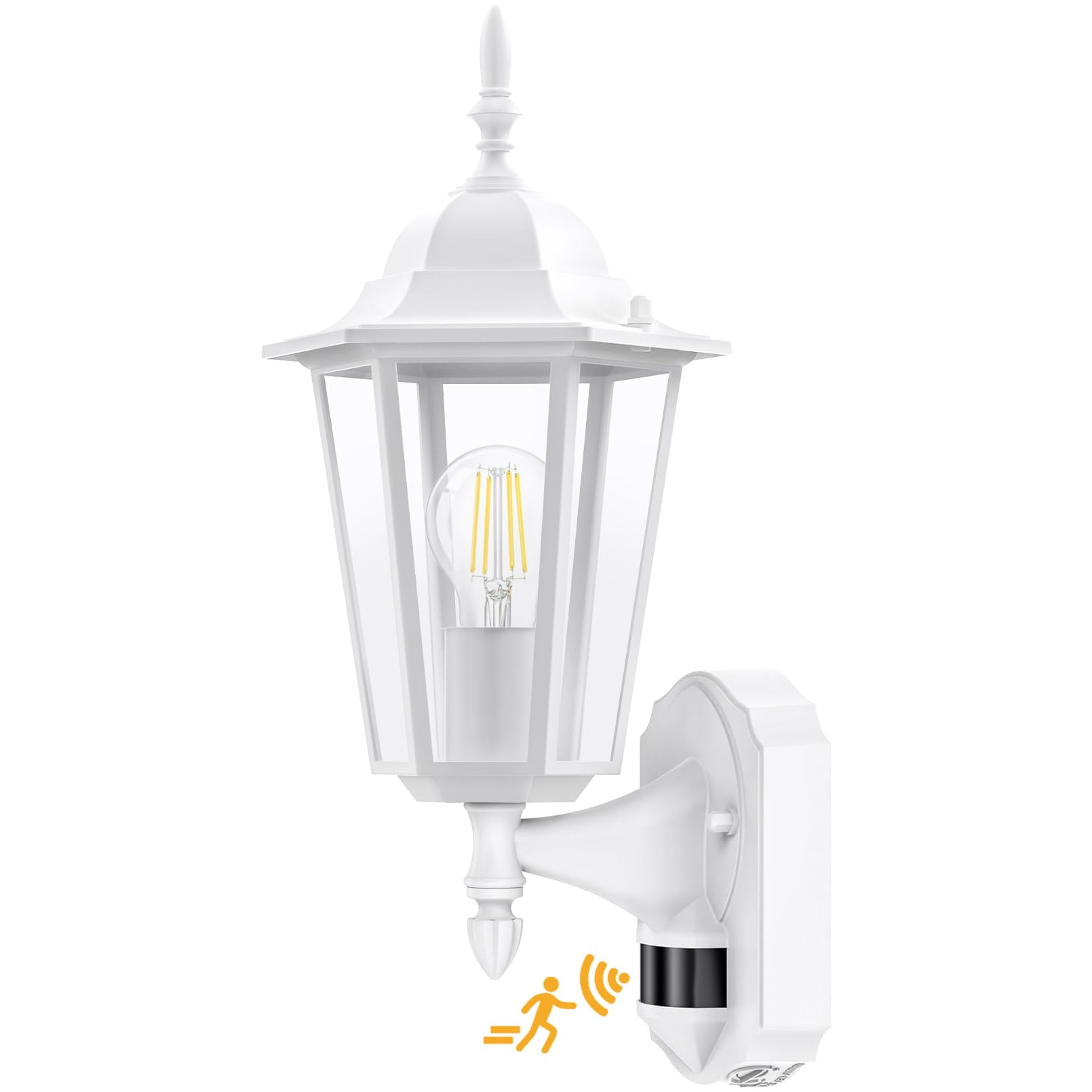 Lamomo Motion Sensor Outdoor Lights, Upgrade Dusk to Dawn White Outdoor Light Fixtures Wall Mounted, 100% Anti-Rust Aluminum Wat