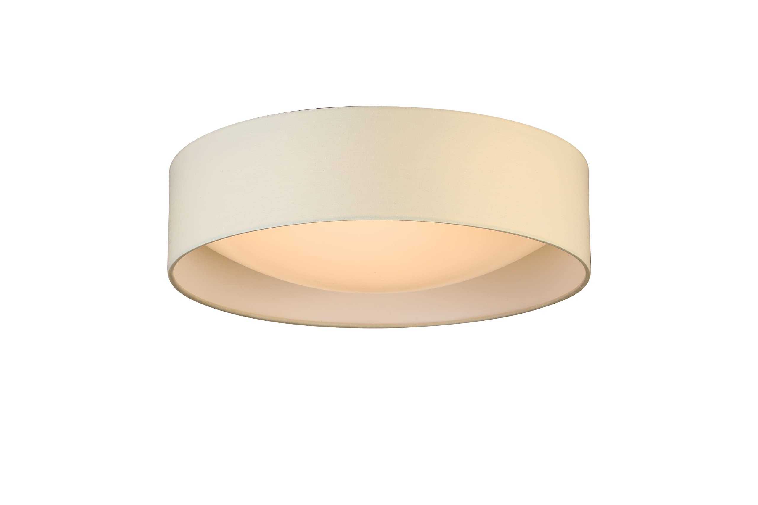 EGLO Orme 16 in. Flush Mount Ceiling LED Dimmable Light Fixture for Living Room, Bedroom, Hallway, White