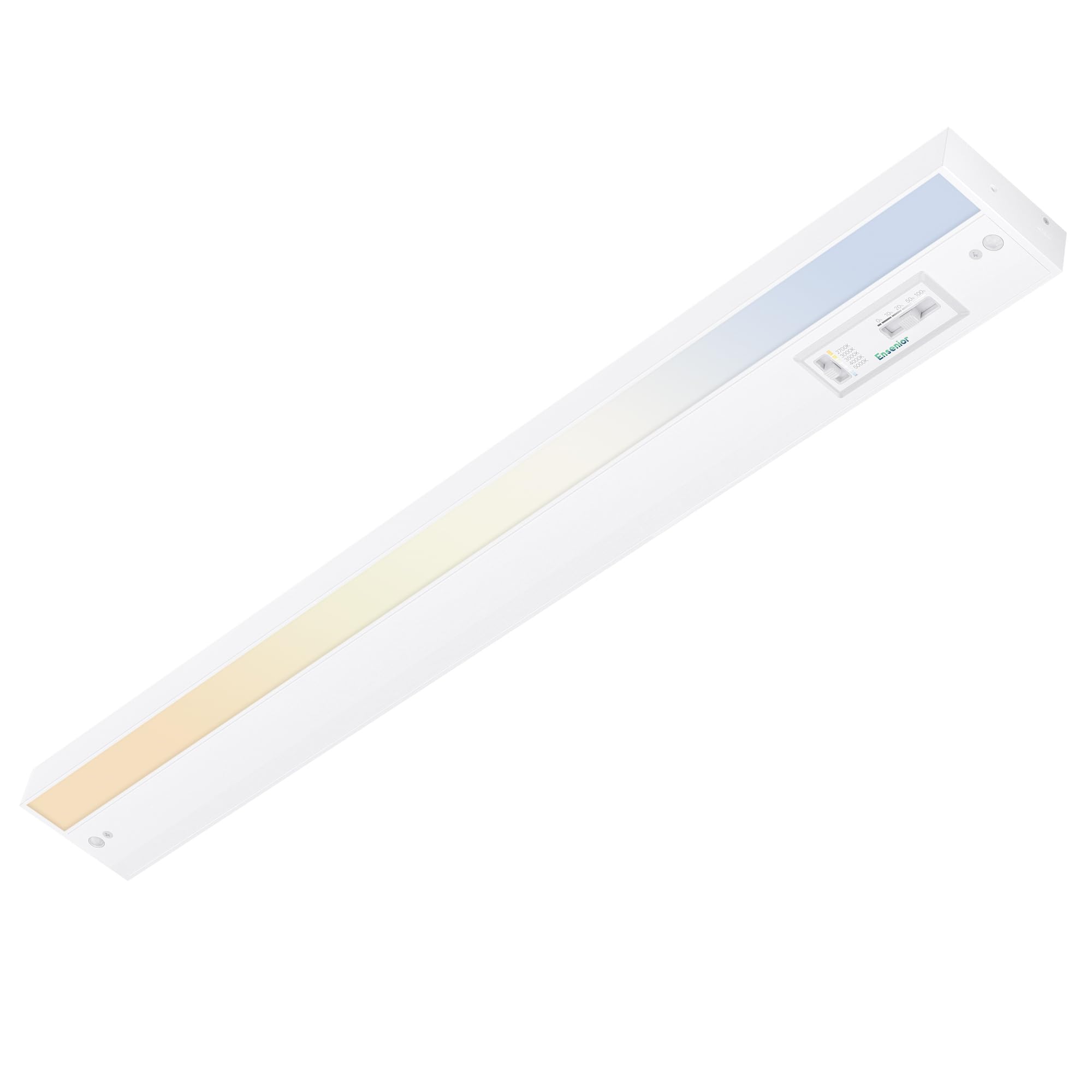 Ensenior 18 Inch LED Under Cabinet Lighting, 5CCT, Dimmable, Hardwired, Aluminum, Model CG1-18-5CCT-01-WH-TS-M