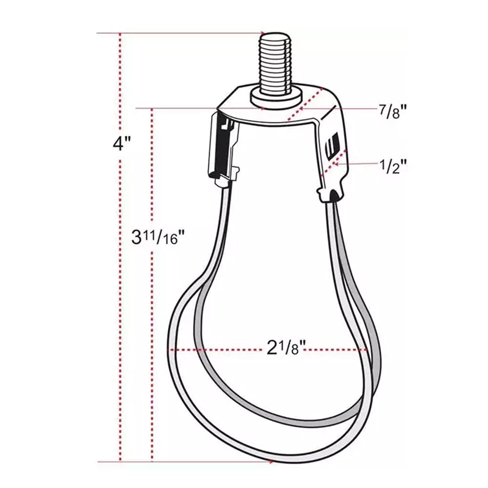 Lamp Shade Light Bulb Clip Adapter,Jnxqwe Clip On Lamp Harp With Shade Attaching Finial Top,Lamp Cap Harp For Supporting Lamp Sh