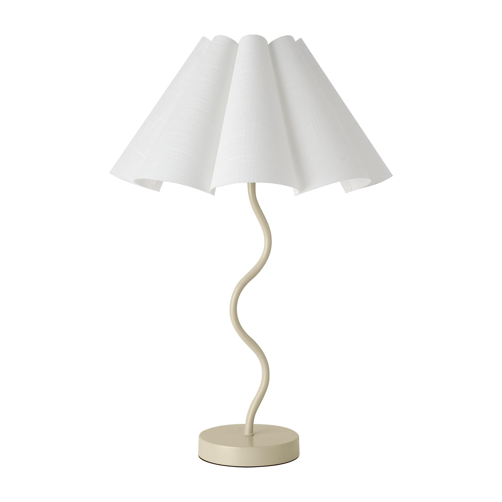 KUNJOULAM Small Table Lamp, Bedside Nightstand Lamp with Adjustable Beige Lampshade Black Base, Morden Mini Desk Lamp for Bedroo