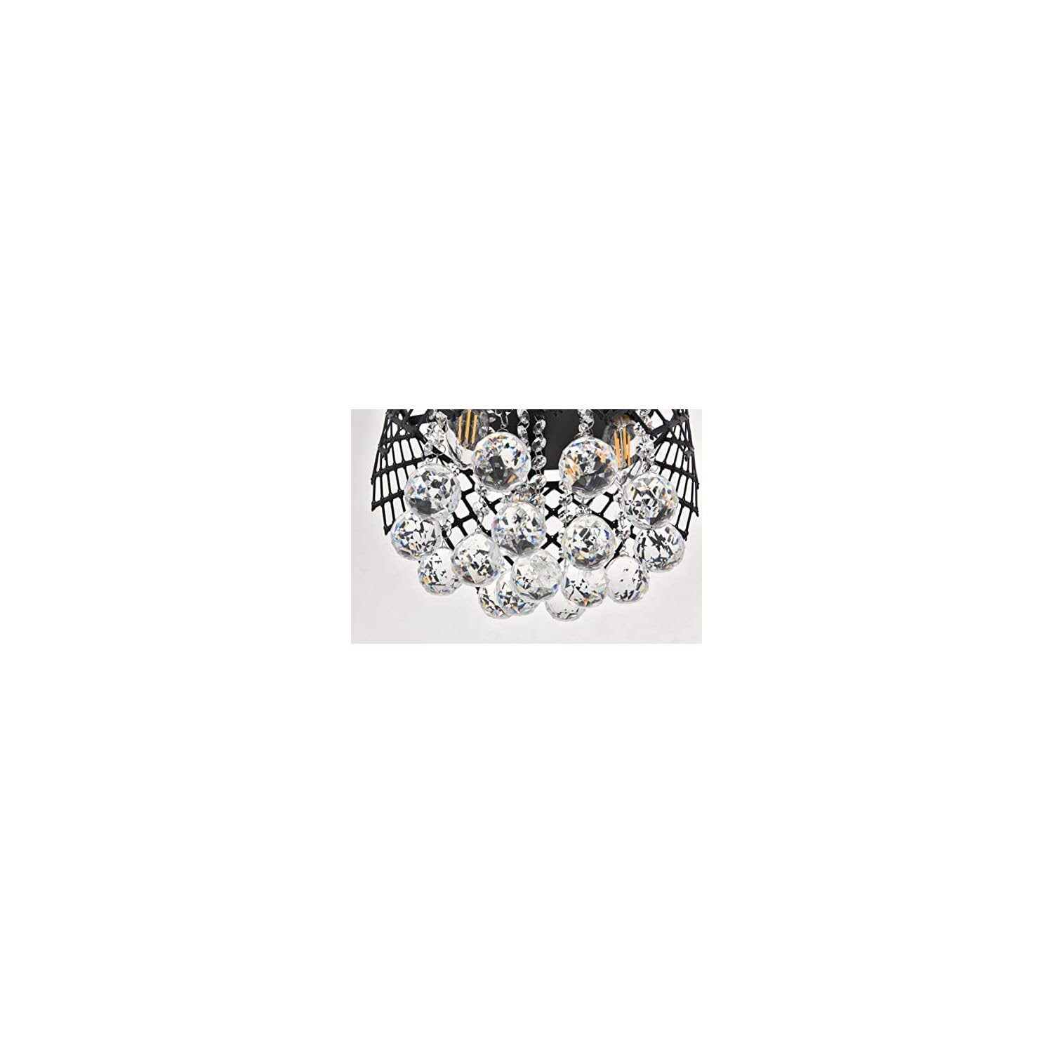 Living District Tully 3-Light Mid-Century Metal Flush Mount in Matte Black/Clear