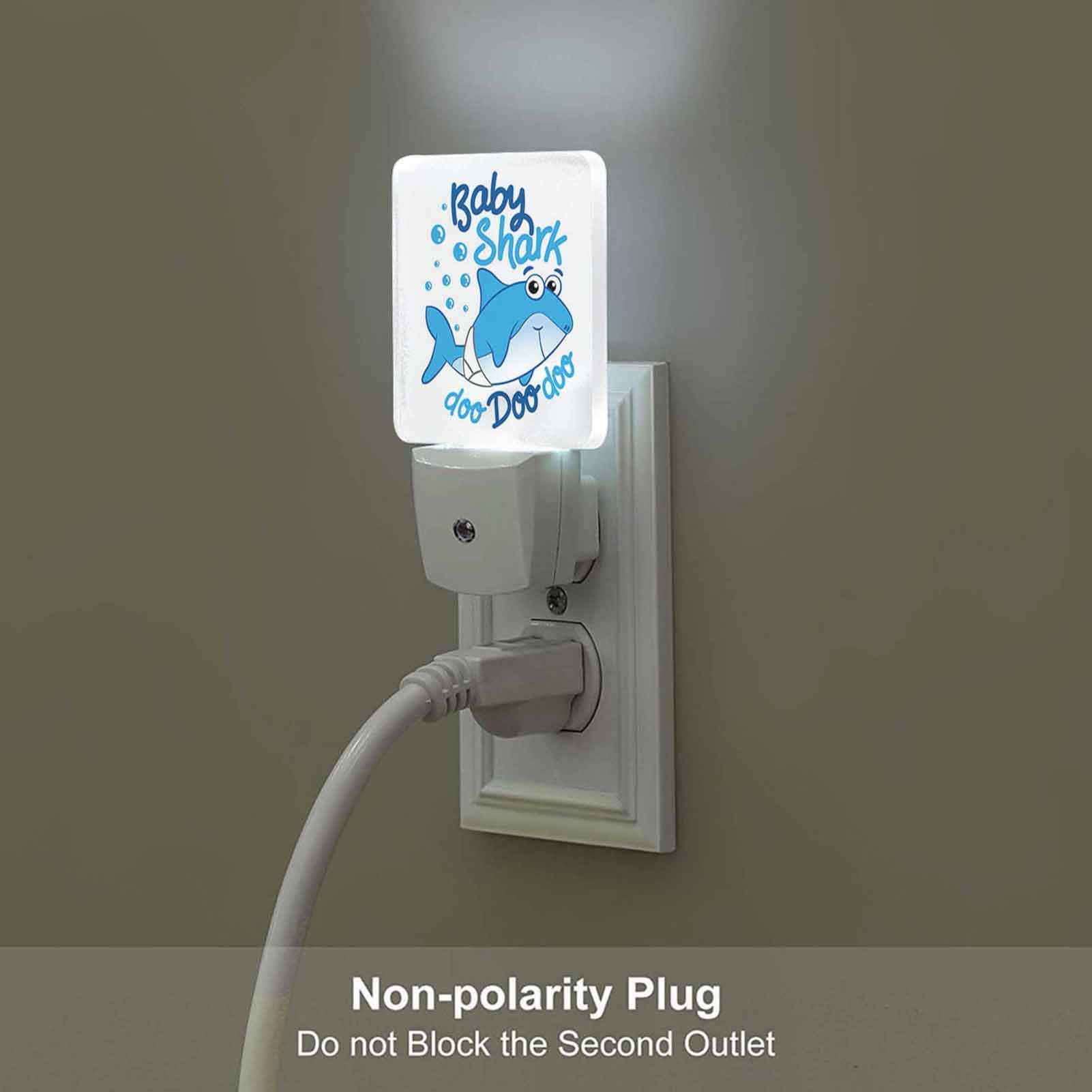 Chrobak LED Night Light, Cute Shark Design with Dusk to Dawn Sensor, Energy Efficient, White, Model WML-Night-Light-231023-102