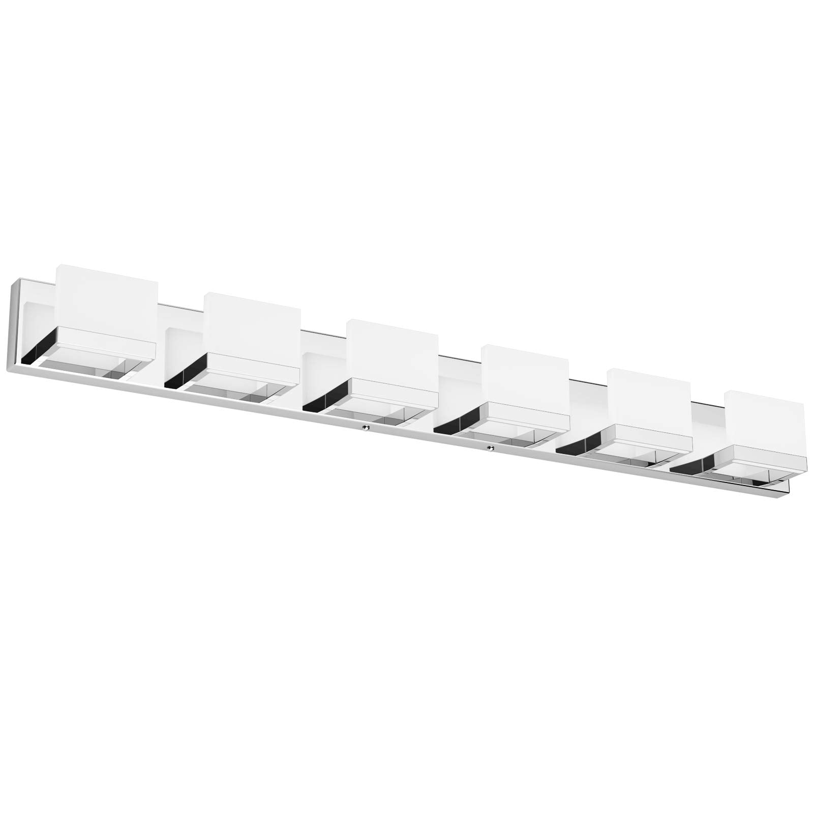 Tipace Modern 6 Lights LED Vanity Light Stainless Steel Chrome Wall Fixture Over Mirror 6000K Model Ca-1103-6T