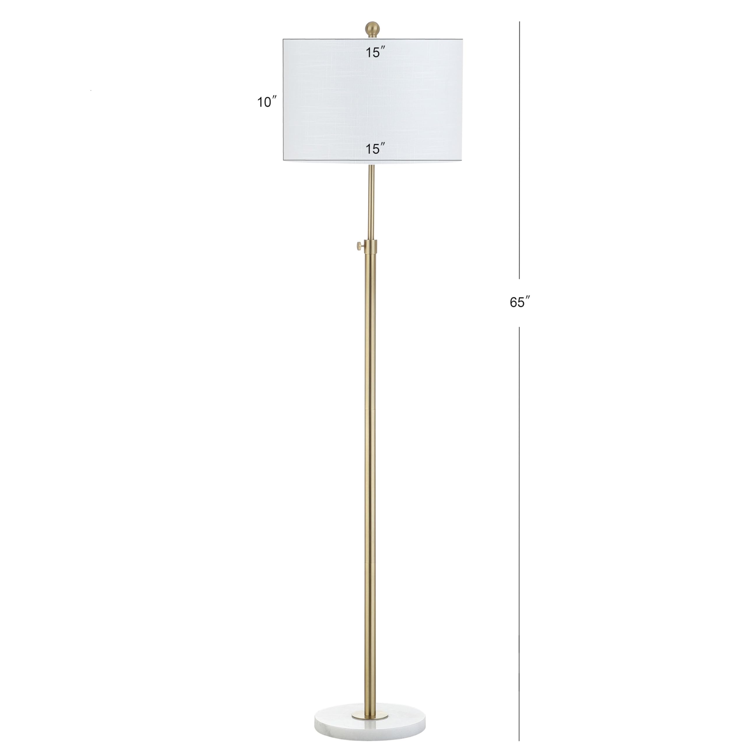 Jonathan Y Jyl3022A June 65'' Adjustable Metal/Marble Led Floor Lamp, Modern, Contemporary, Elegant, Glam, Office, Living Room,