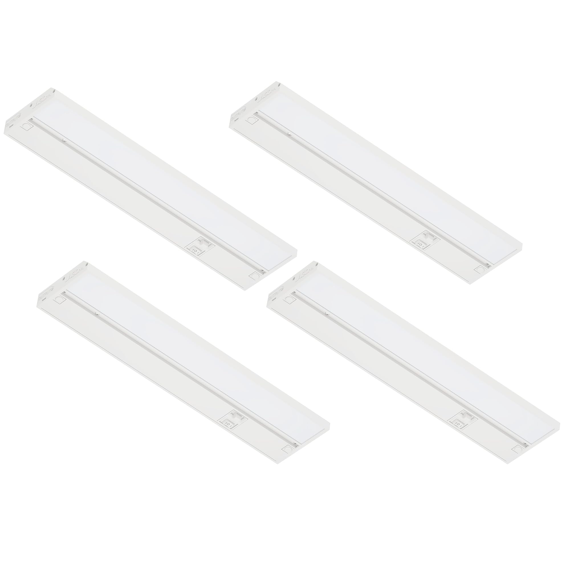 LAGOM Halo Under Counter Lights for Kitchen, 12-Inch Hardwired and Plug-in, Dimmable LED, 4-Pack, 2700K/4000K/5000K, White, UC01
