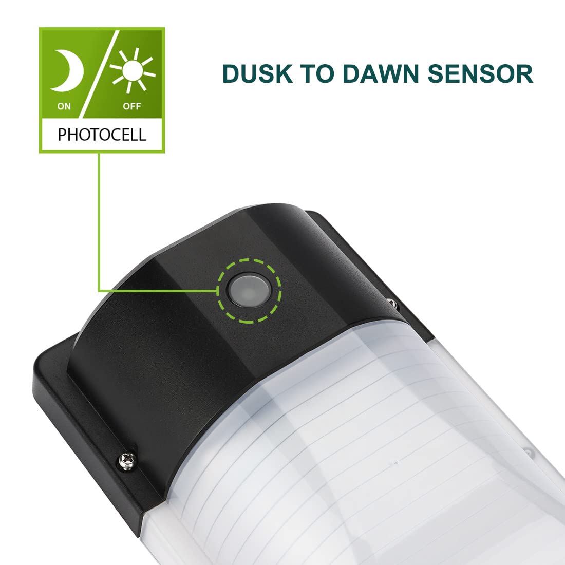 Kadision LED Wall Pack Light, 13W 1430lm, Dusk to Dawn, IP65 Waterproof, 4-Pack, Black, Model WP-13AS(5000K)