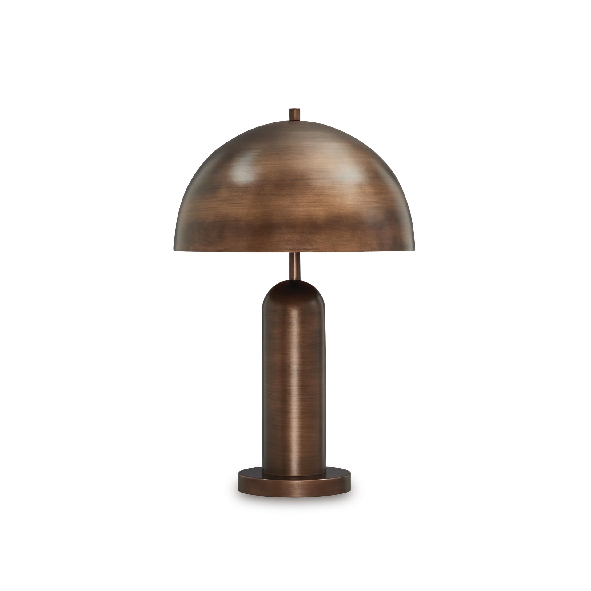 Signature Design by Ashley Wendfield Industrial Metal Table Lamp with On-Off Switch and 2 Sockets, Dark Brown