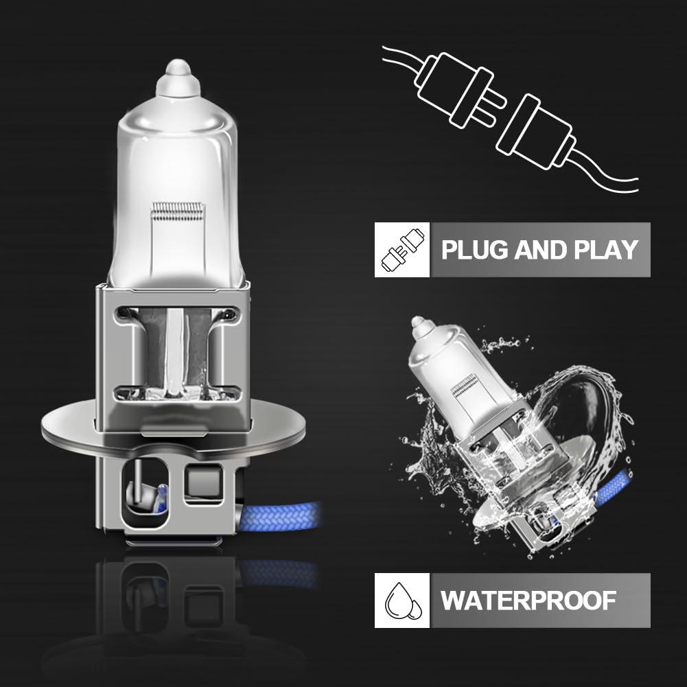 WinPower H3 Halogen Fog Light Bulb, 55W 4300K, Warm White, Pack of 2