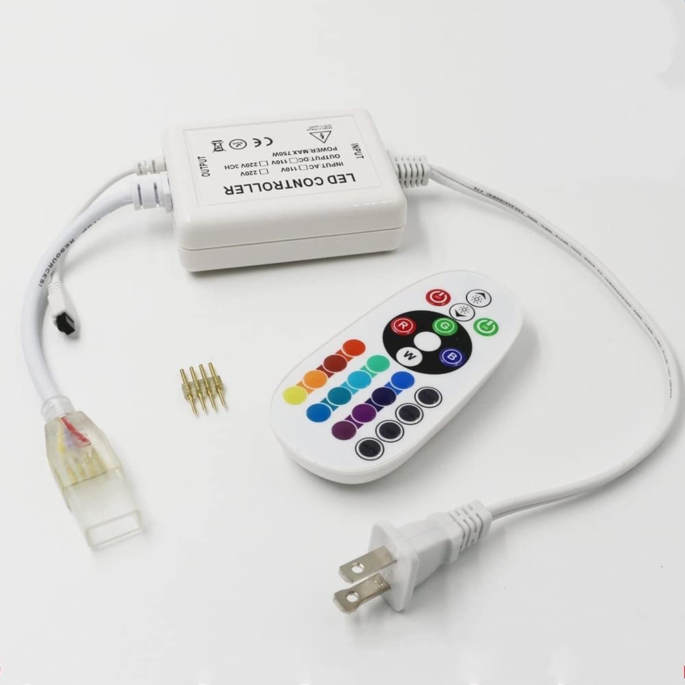 IEKOV Power Supply Adapter 750W AC 110V to DC 110V with IR Receiver + 24 Keys Remote Control for RGB LED Light Strip 5m-20m
