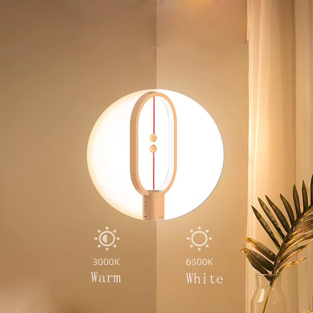 Xhope4u Table Lamp - Rechargeable Touch Dimmer, 3 Level Brightness, Wood Color, Model CB-5, Ideal for Bedroom, Office, College Dorm