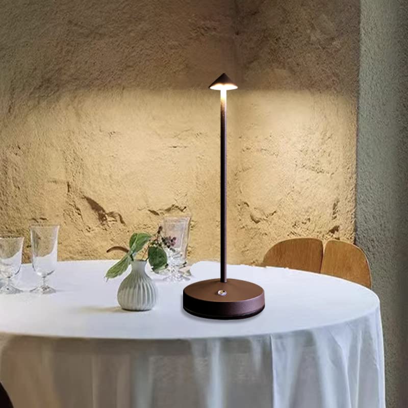 Eypid Cordless Table Lamp, Rechargeable Led Touch Lamp, Dimmable Night Light, Rust