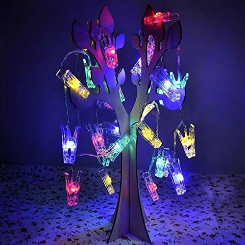 Magnoloran LED Photo Clip String Lights, 40 Clips, 14ft, Multicolor, Battery Operated Fairy Lights for Home Decor, Model PC021-CO-FBA-1