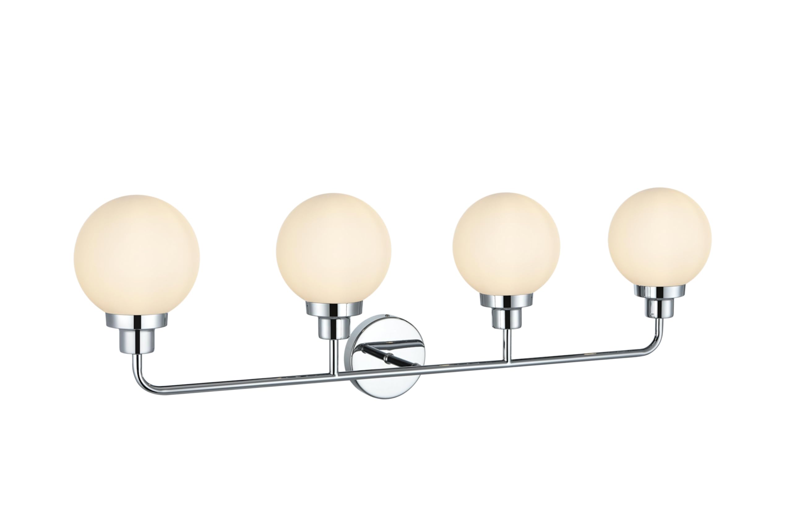 Living District Hanson 4-Light Metal Bath Sconce In Black And Frosted