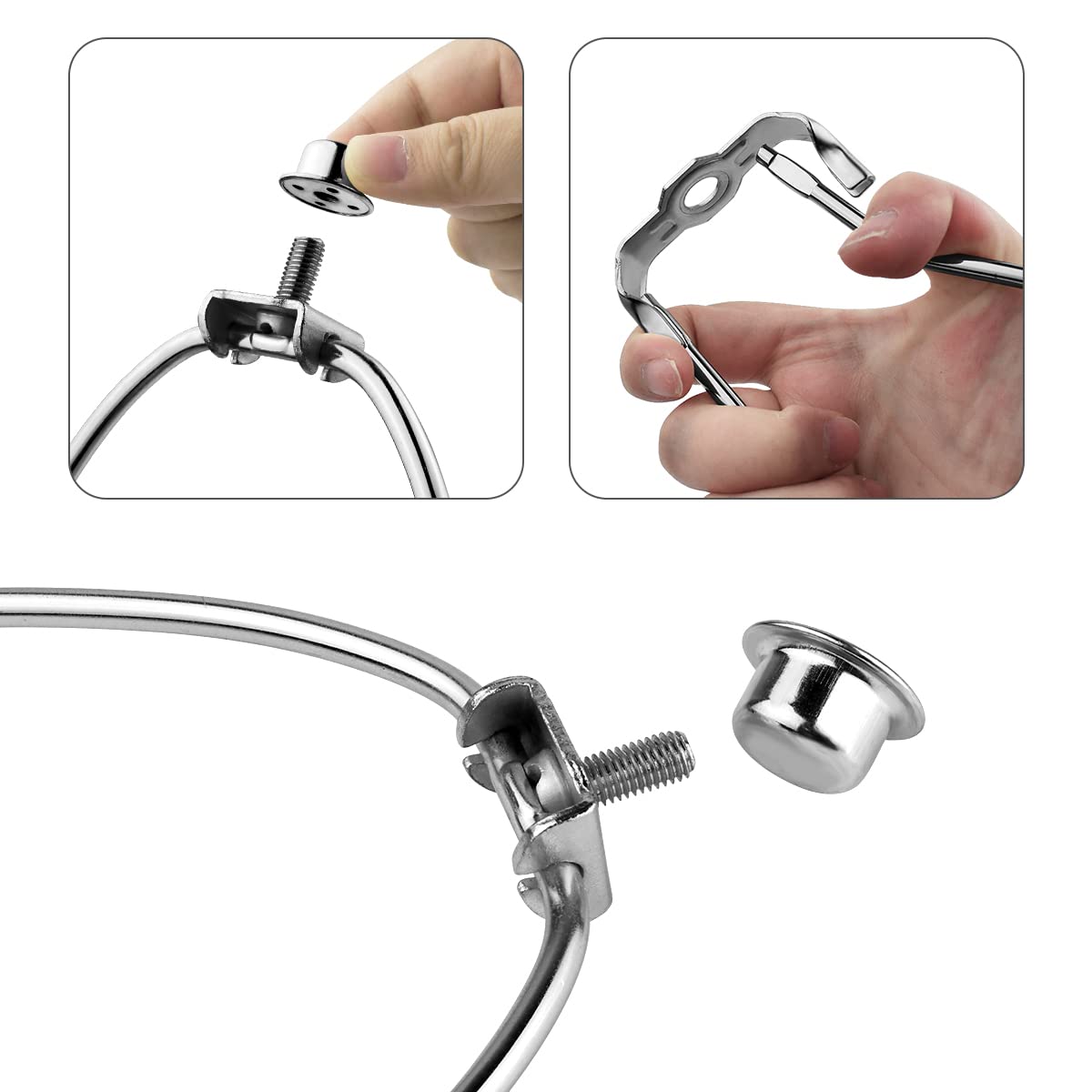 2 Pcs 9Inch Lamp Shade Harp Holders Detachable Lamp Shade Bracket Heavy Duty Diy Lighting Accessories For Floor Lamps And Table