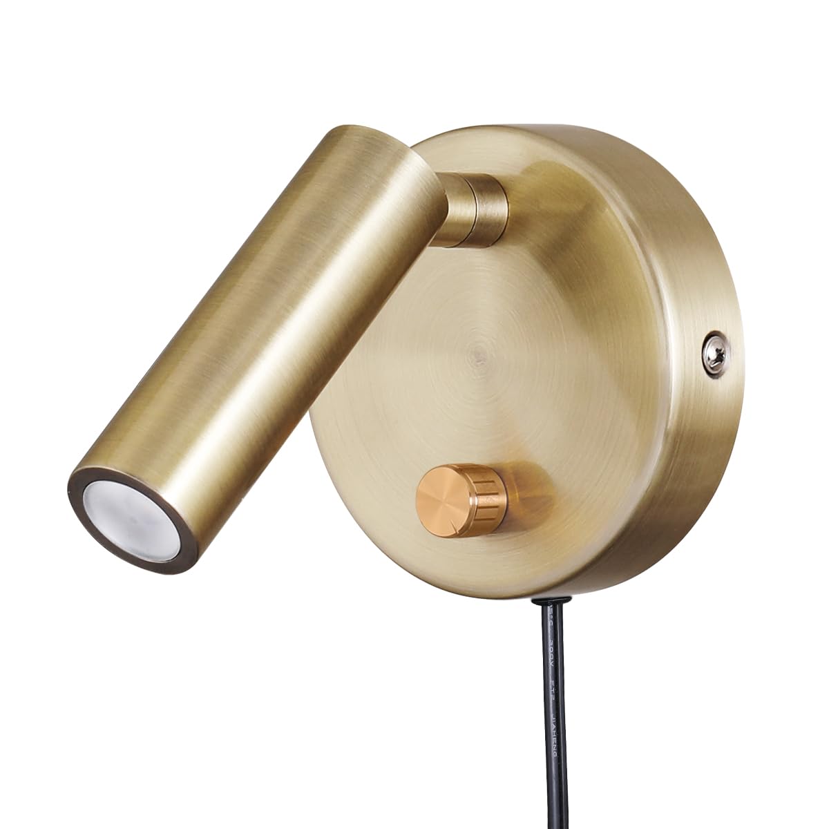 Agese Surface Wall Mounted Reading Light Sconces Lamp Physical Knob Dimmer Switch LED 5W Warm White 3000K (Bronze Plug Cord)