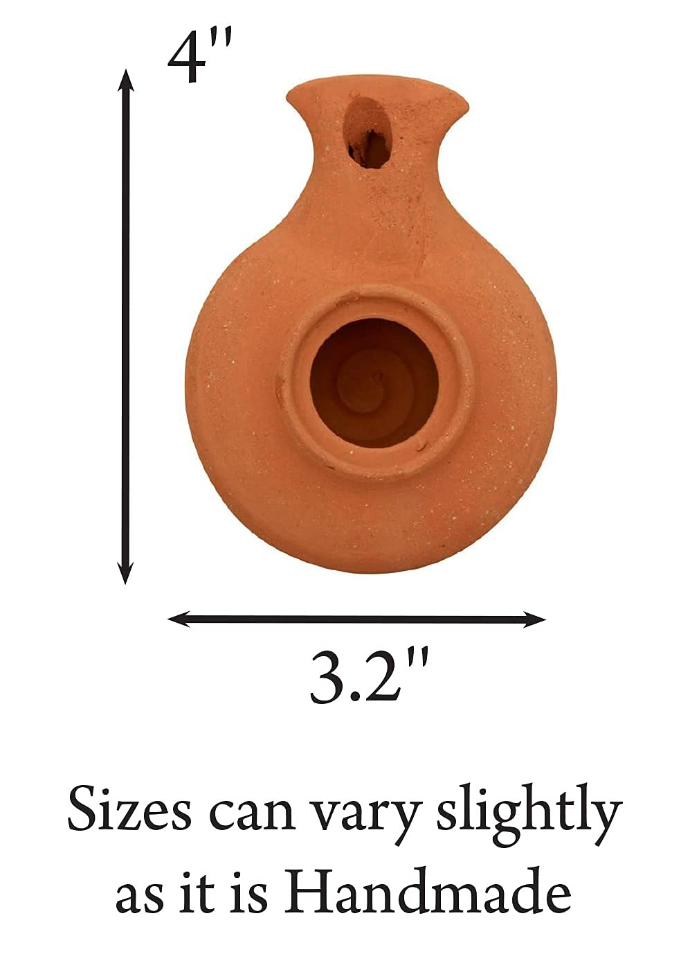 Herodian - Classic Brown Replica Of Ancient Clay Oil Lamp & Certificate Of Authenticity Hanukkah-Judaica/Christian Gift