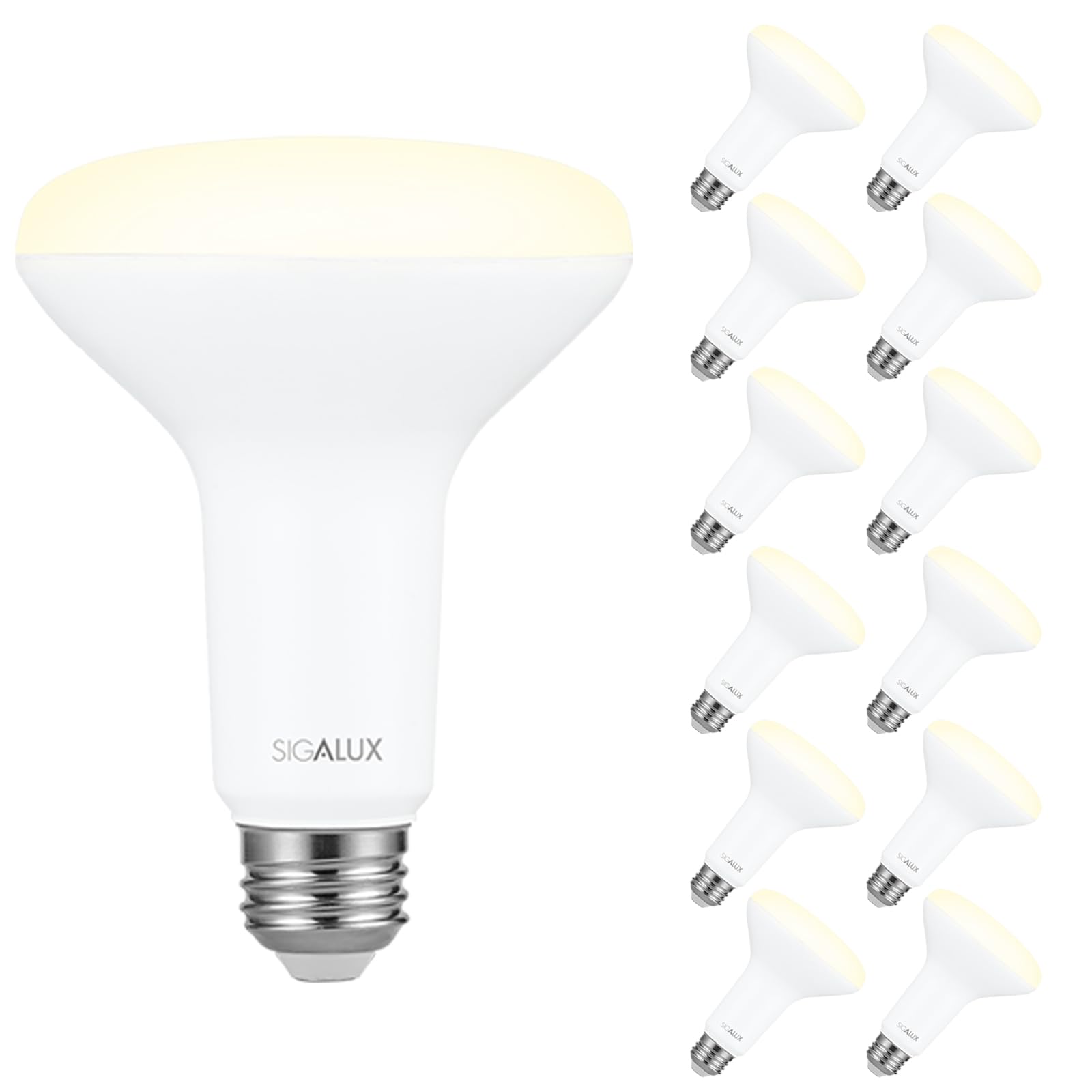 Sigalux Ecobright, T20 Compliant Indoor Flood Light Bulbs,Br30 Dimmable Led Bulbs,65 Watt Equivalent,Soft White 2700K,Efficien 7