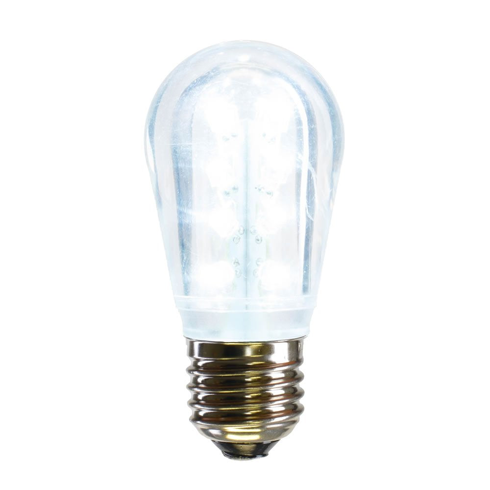 Vickerman 687215-1 watt 130 volt S14 Medium Screw Cool White Transparent LED (5 pack) Christmas Light Bulbs (XS14P05-5)