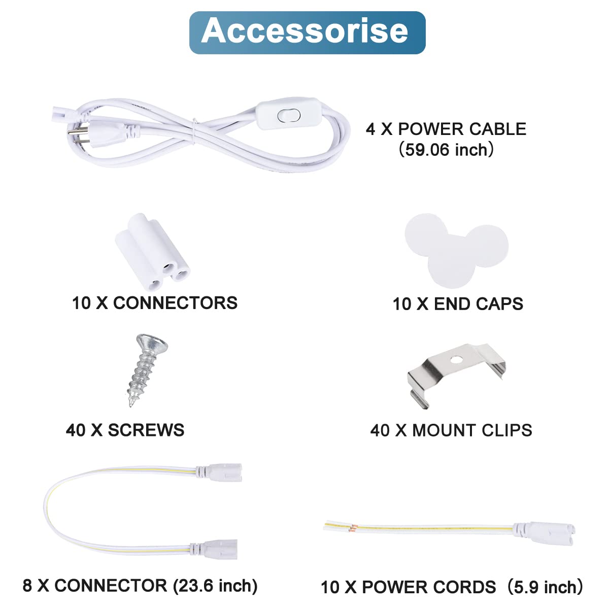 Singteam 10Pack 8Ft Led Shop Light Fixture, 90W Integrated Led Tube Light,10000Lm, 6500K, Clear Cover,High Output,Double Row V Shape 270 Degree Led Lighting For Garage Warehouse Workshop Basement