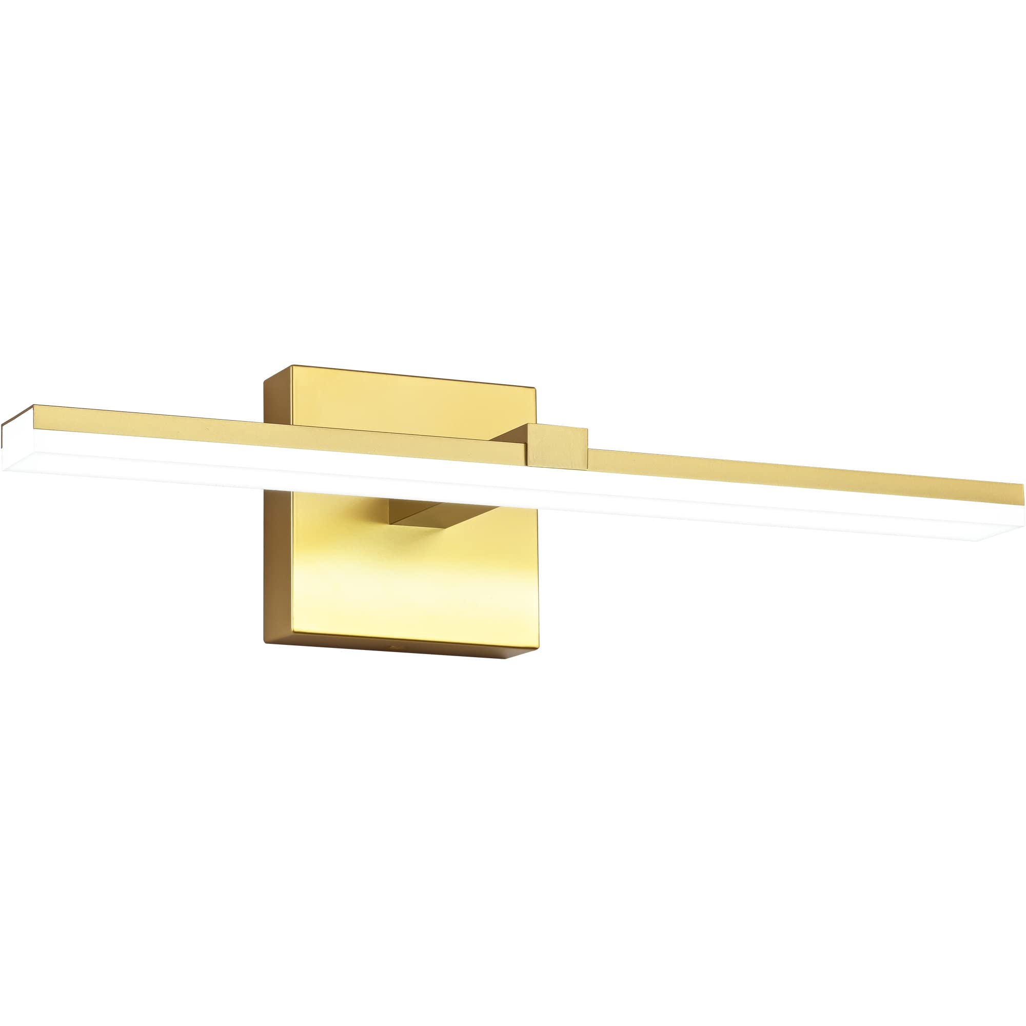 ZUZITO Dimmable LED Vanity Light Bar Over Mirror, 18 Inch, Gold Finished Aluminum with Frosted White Acrylic Shade, Model Z9650-450mm-Gold