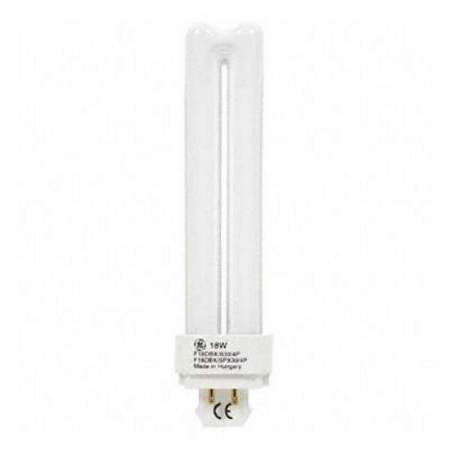 GE CFL Double Biax Light Bulbs, Linear Tube Lights, 18 Watt, G24Q-2 Base (10 Pack)