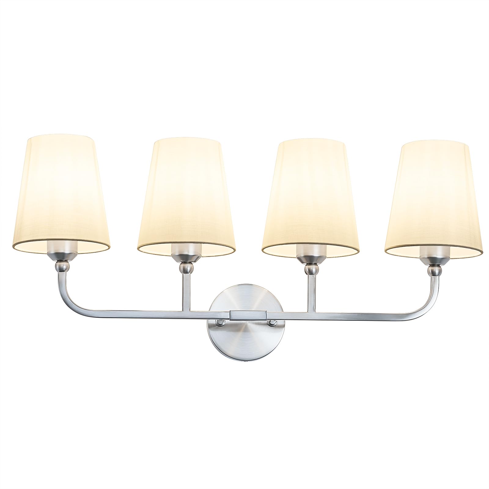 Kvhiiw Bathroom Vanity Light, Brushed Nickel Bathroom Light Fixtures, 4-Light Lighting Fixtures Over Mirror, Modern Wall Sconce 