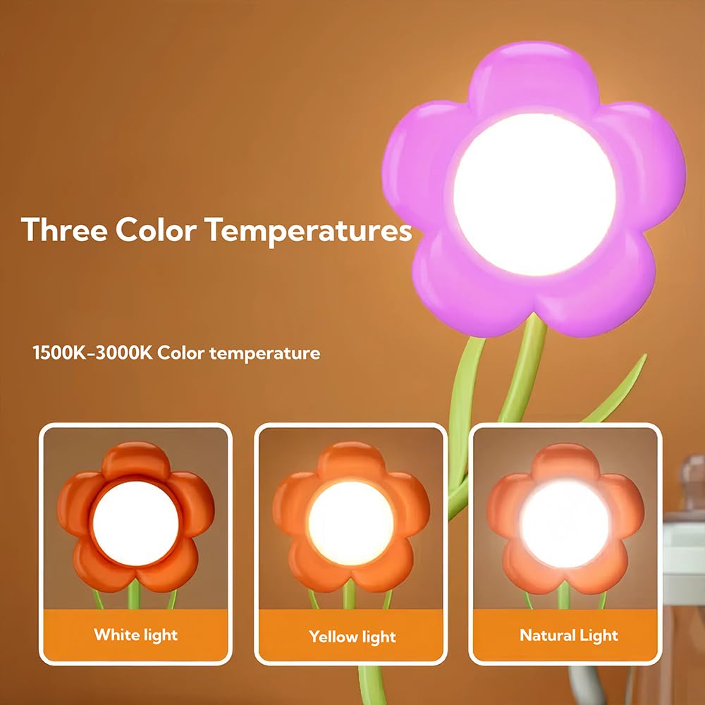 Magical Jd Birthday Gifts For Women,Sunflower Flower Lamp Rechargeable Cordless Led Reading Light,3-Colour Infinitely Dimming Sm