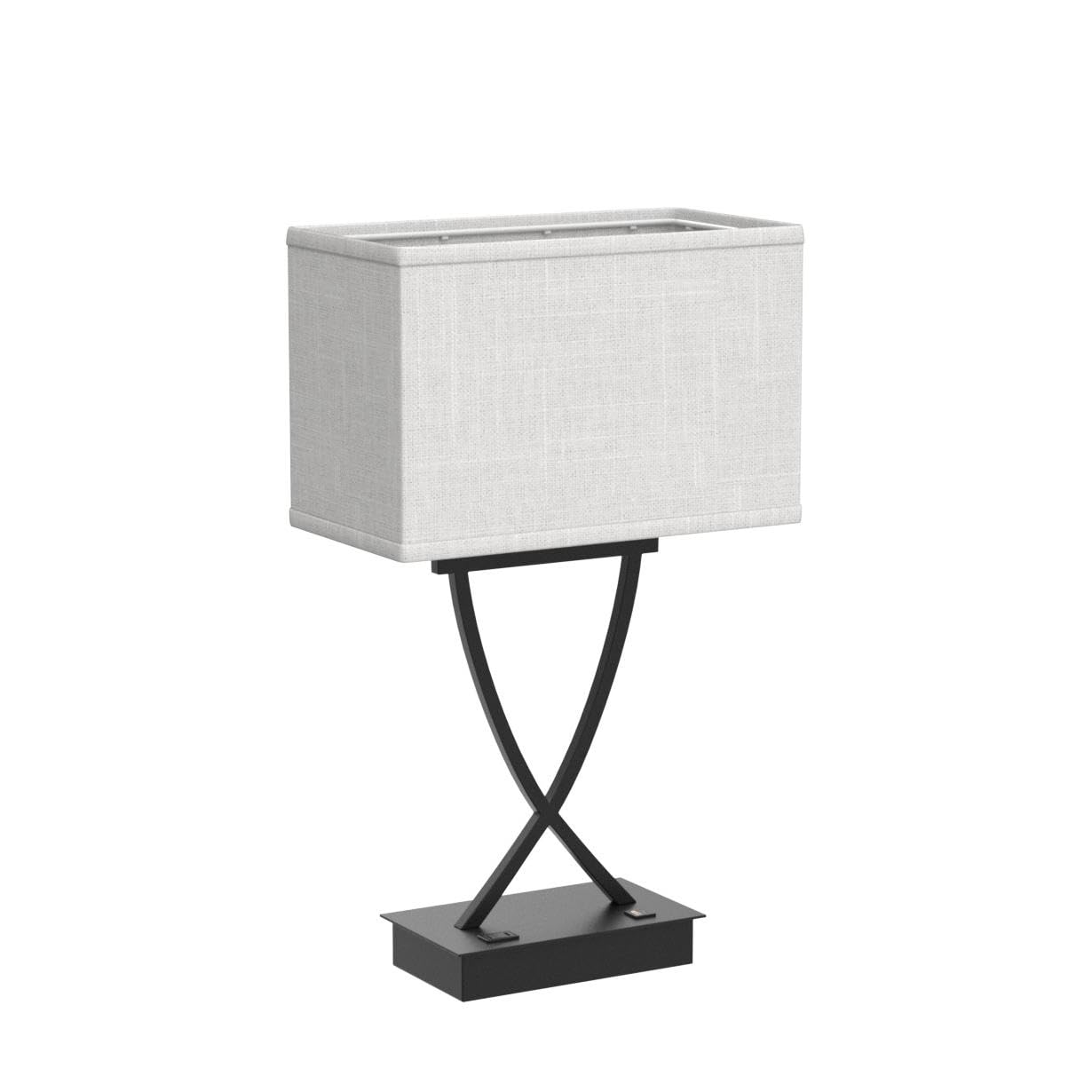 OYedis 3-Way Dimmable Touch Control Table Lamp with USB Charging, 21.38" Flat Black Metal Shade for Bedroom, Living Room, Office