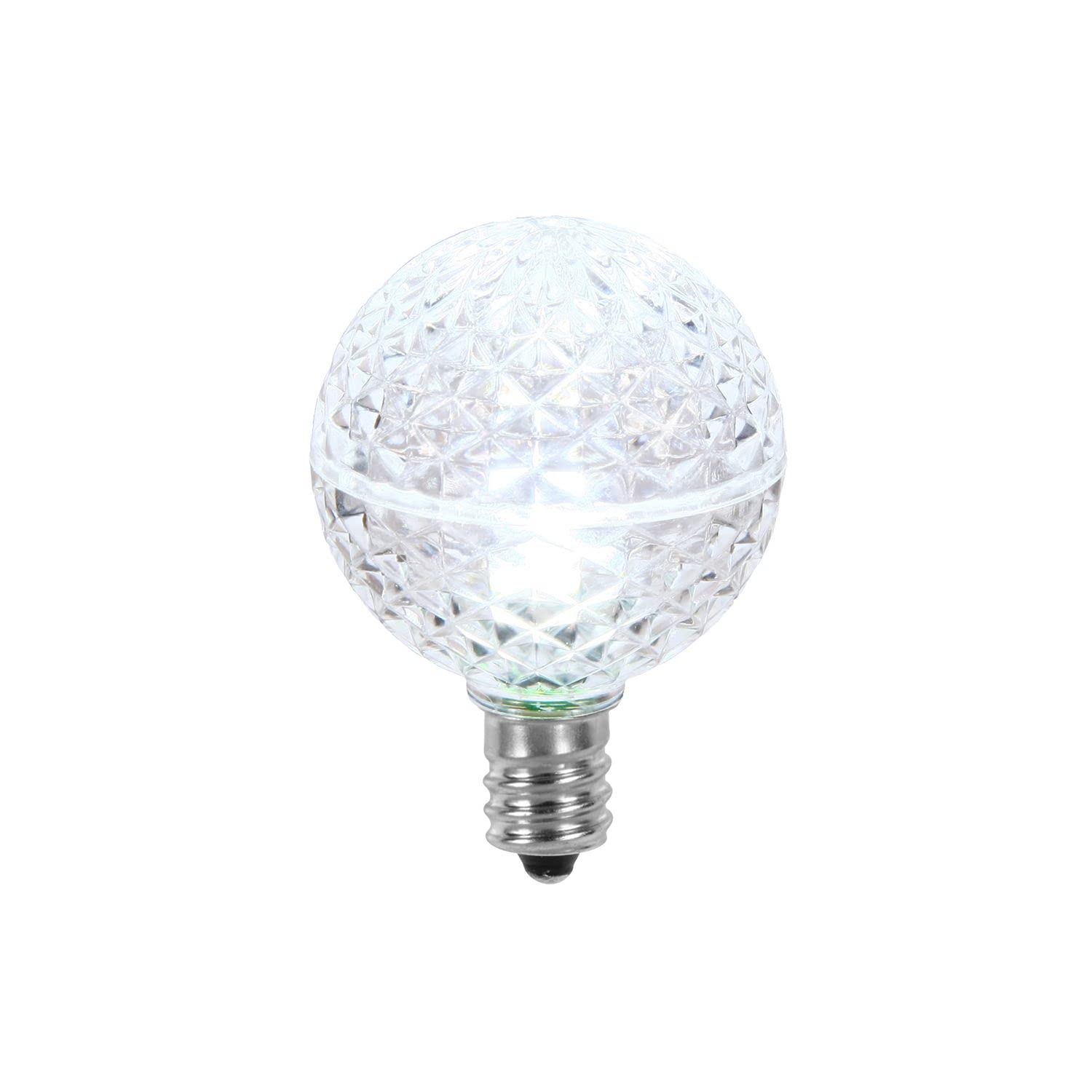 Vickerman G40 LED Bulb E12 Nickel Base 0.45W, Cool White, Package of 25
