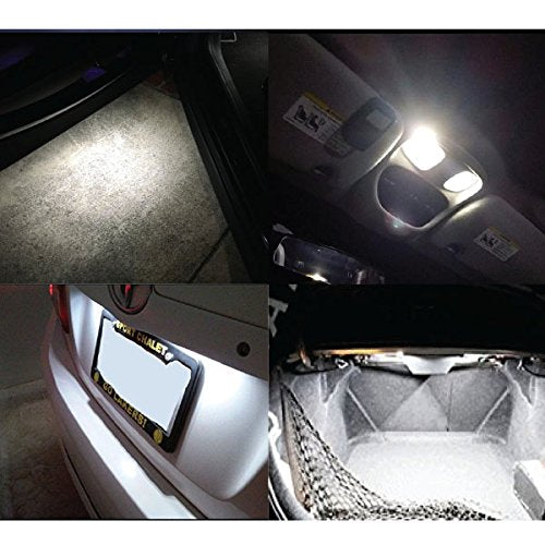 Jtech 10X T10 8-Smd White Led Car Lights Bulb Interior, Instrument Cluster, License Light W5W, 147, 152, 158, 159, 161, 168, 184, 192, 193, 194 2825