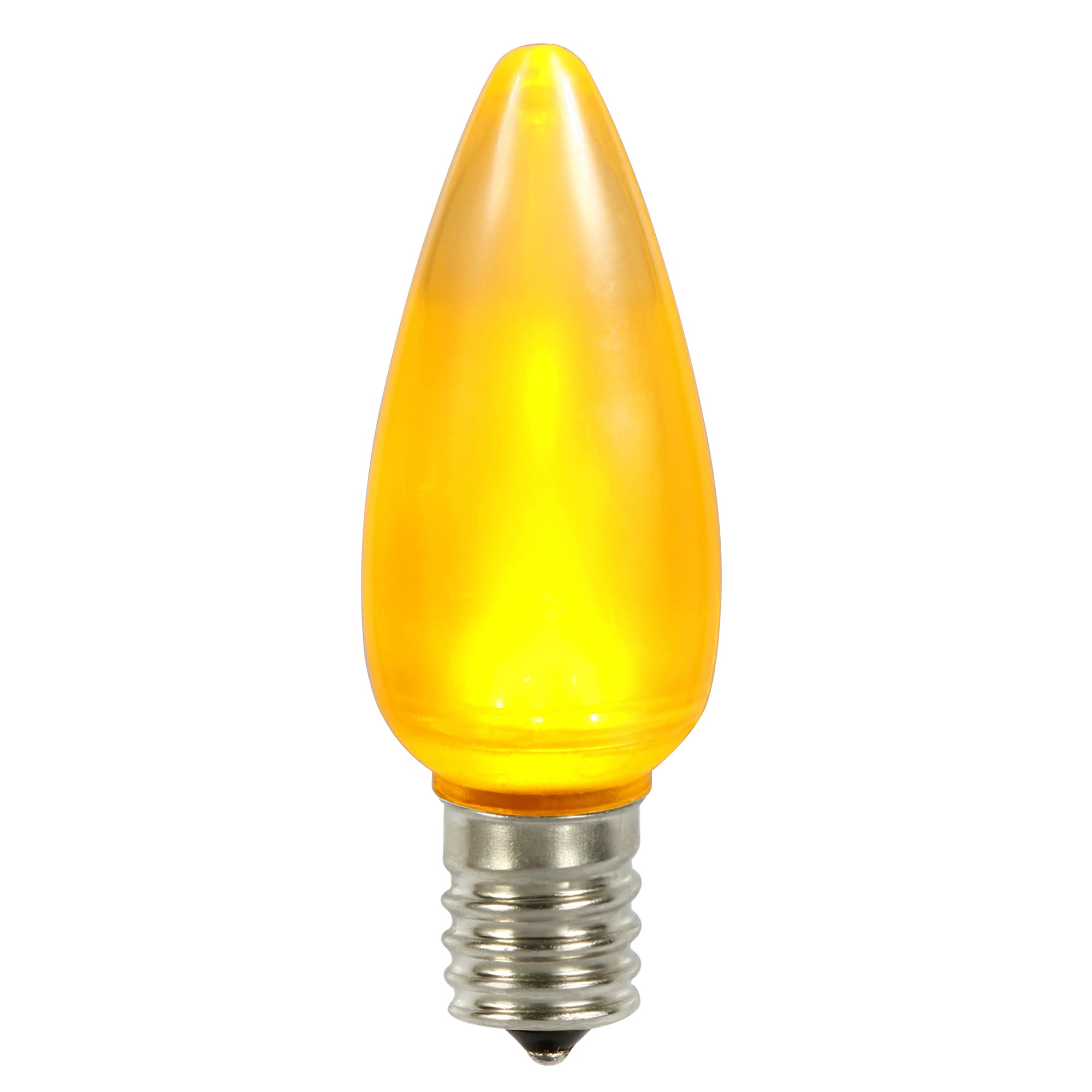 Vickerman C9 Ceramic LED Yellow Twinkle Bulb, 130V, 0.96 Watts, Nickel Base, 25 Bulbs per Pack