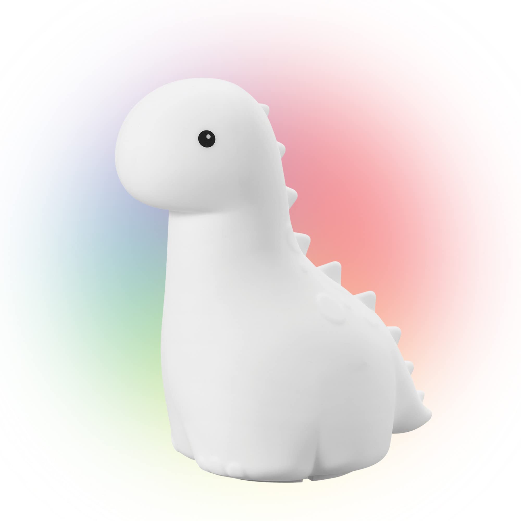 Globe Electric Brontosaurus LED Night Light Table Lamp, Rechargeable Silicone, White, Model 13848