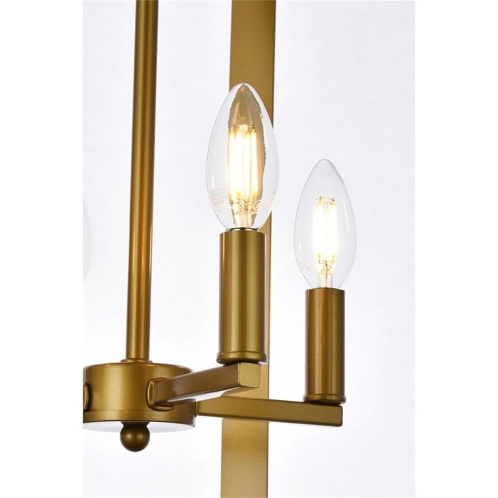 Living District Hoffman 4 Lights Pendant in Brass
