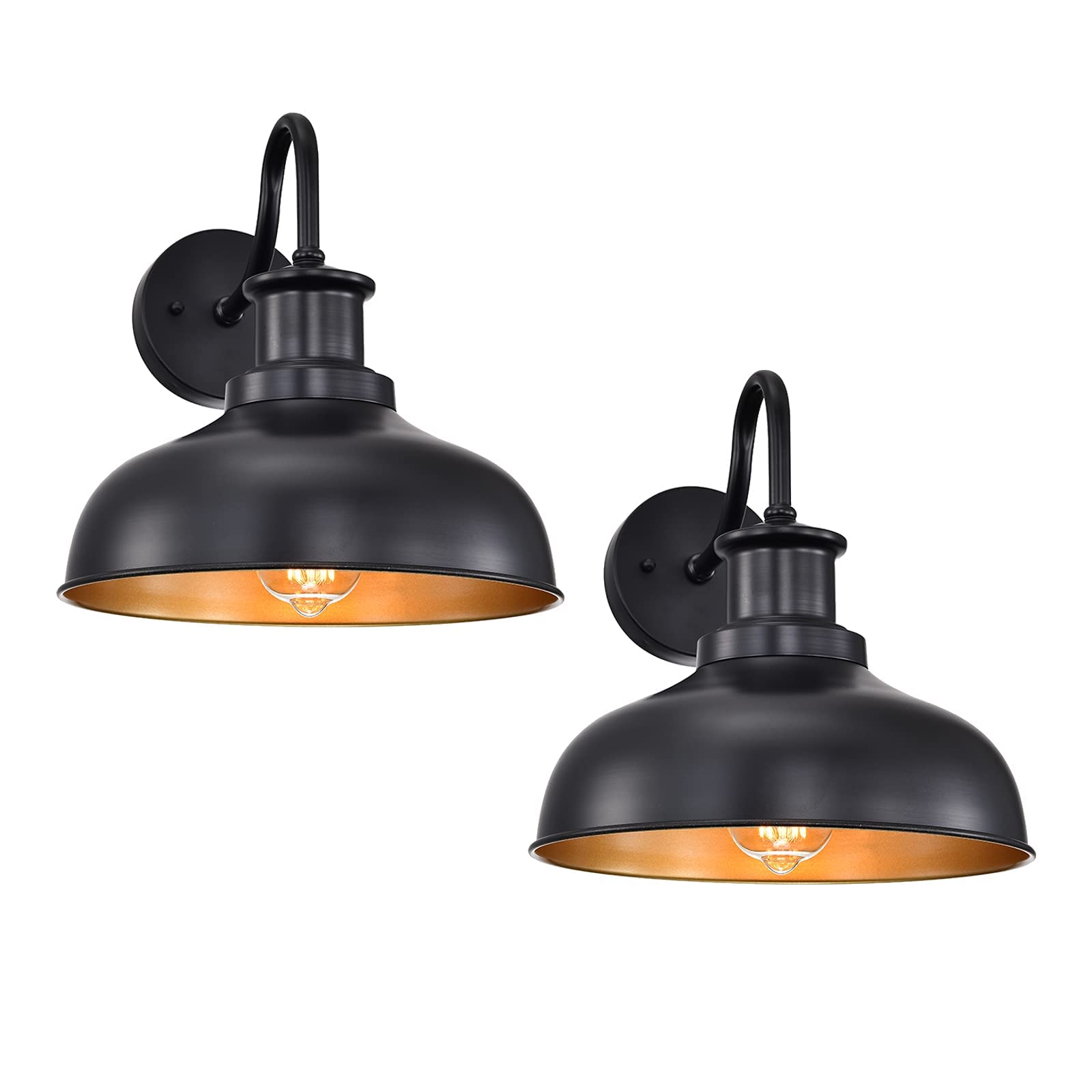 Diyel Outdoor Gooseneck Barn Lights, Farmhouse Outdoor Wall Sconces, Rustic Exterior Wall Mount Lights, Vintage Outside Lighting