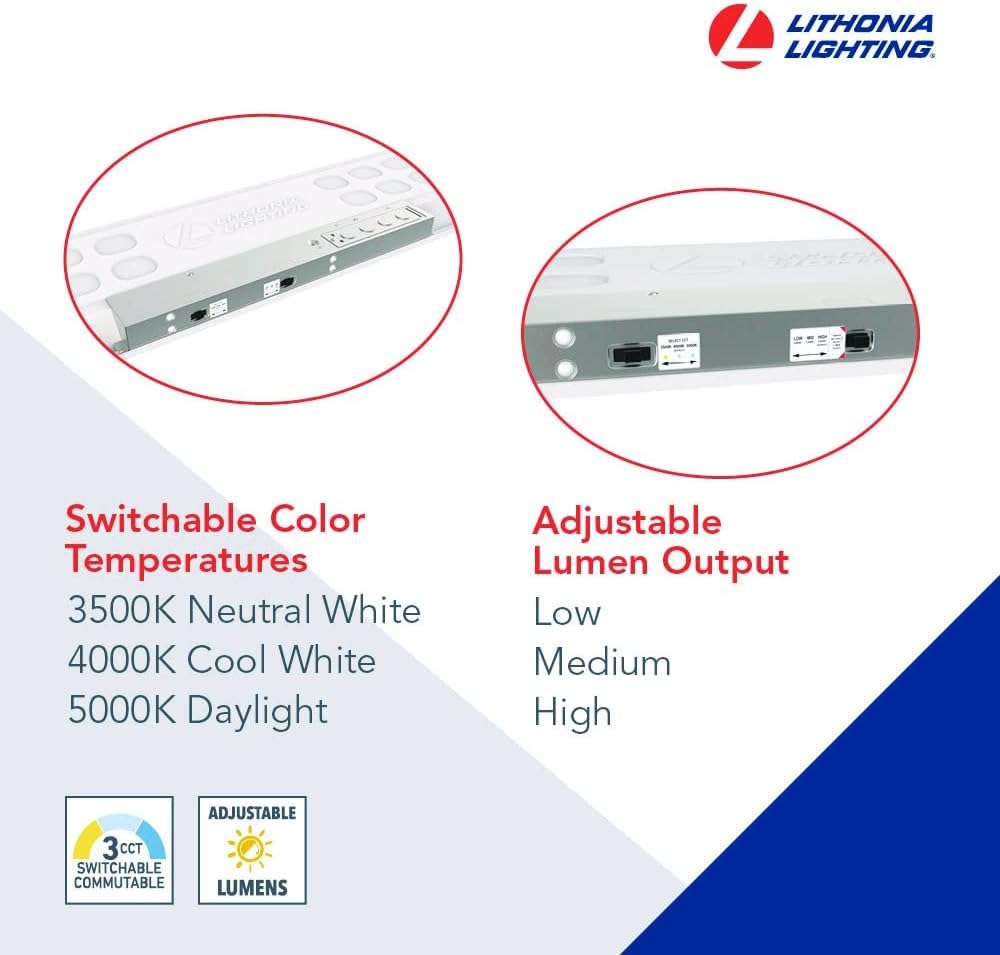 Lithonia Lighting LED Flat Panel 1x4 - Switchable White (3500K/4000K/5000K) - Energy Efficient Lighting Solution