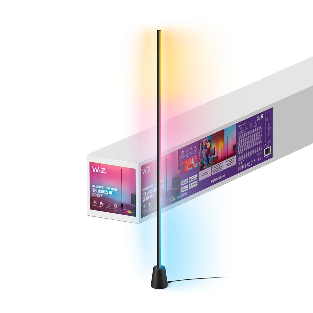 WiZ Connected Gradient Floor Light  Multi-Color LED Light Band  Sleek Design and Easy Setup  RGBIC LED Band Lights  Floor Lamp Connects to Wi-Fi  Voice/App Control