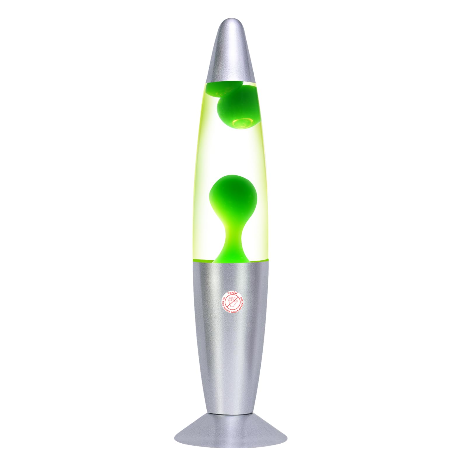 Vanful Green Magma Lamp - Liquid Motion Night Light, 13in Aluminum Mood Lamp with Silver Base for Home, Living Room, Bedroom Decor