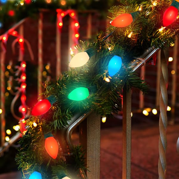 25 Pack C7 Led Light Bulbs, Multicolor Vintage Christmas Light Bulbs Led E12 Base Light Bulbs, For C7 Christmas Lights Replaceme