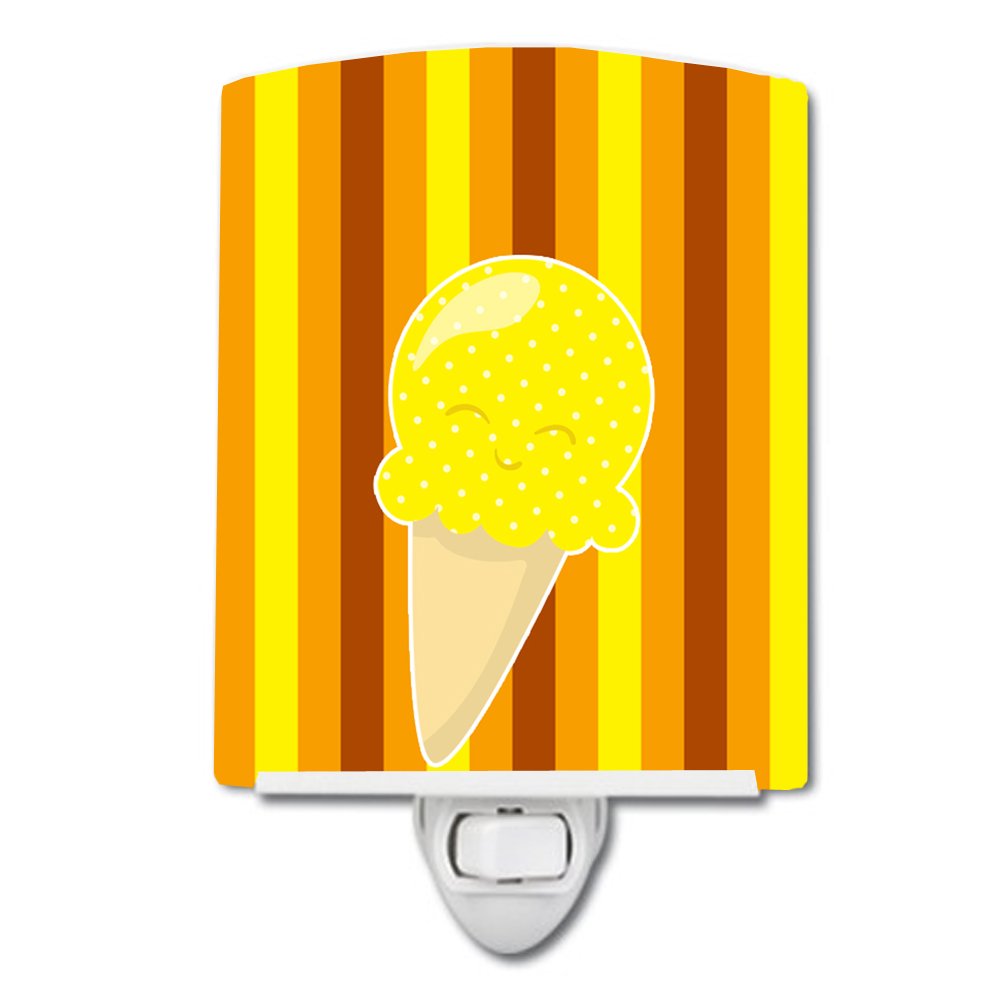 Carolines Treasures BB9063CNL Ice Cream Cone Yellow Ceramic Night Light Compact, UL-Certified, Ideal for Bedroom, Bathroom, Nur
