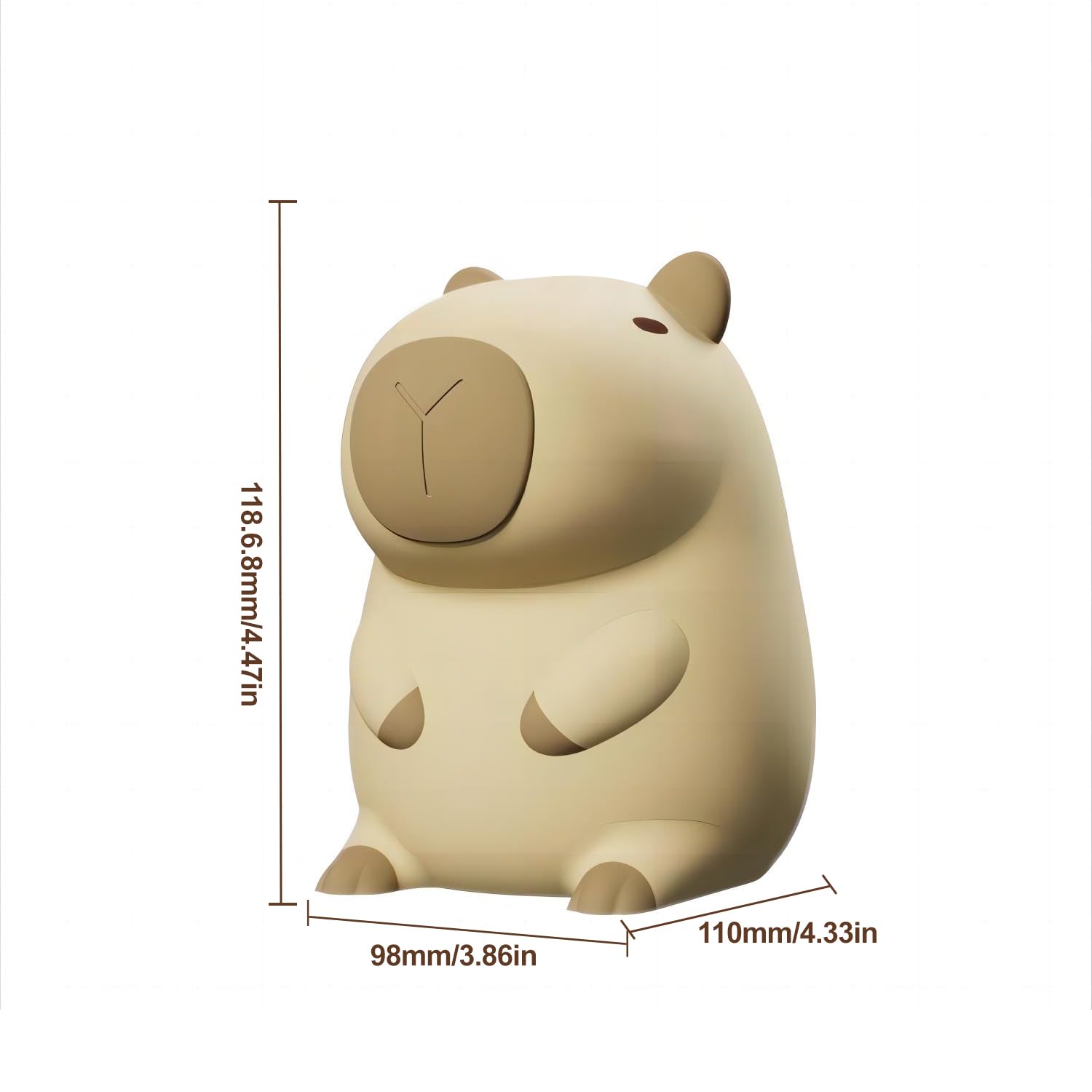 Cute Cartoon Capybara Silicone Night Light Usb Rechargeable Timing Dimming Sleep Night Lamp For Children'S Room Decor