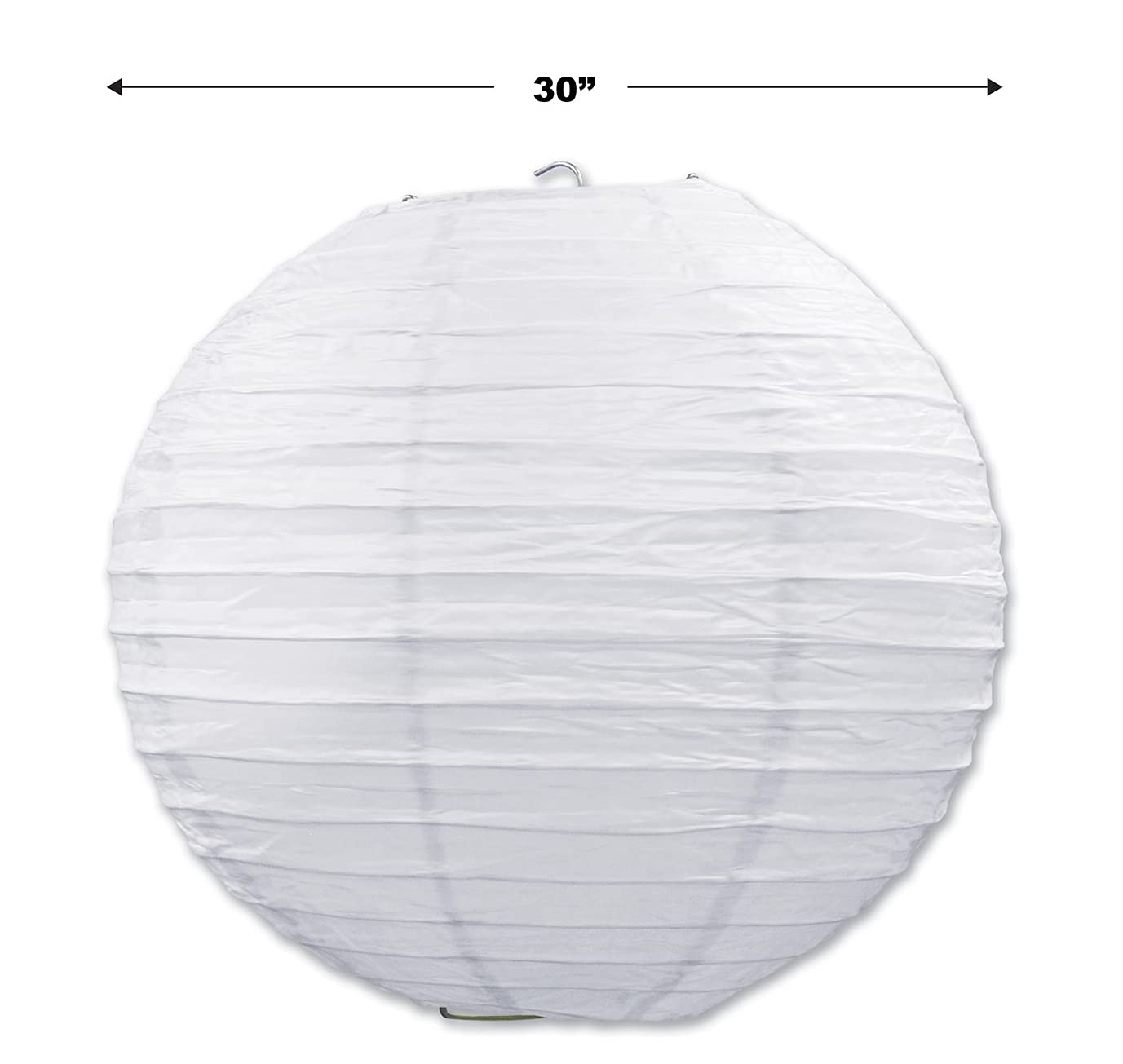 Beistle Jumbo Paper Lantern, White Hanging Decorations With Metal Support & Transparent Cord For Weddings, Graduation Parties, &