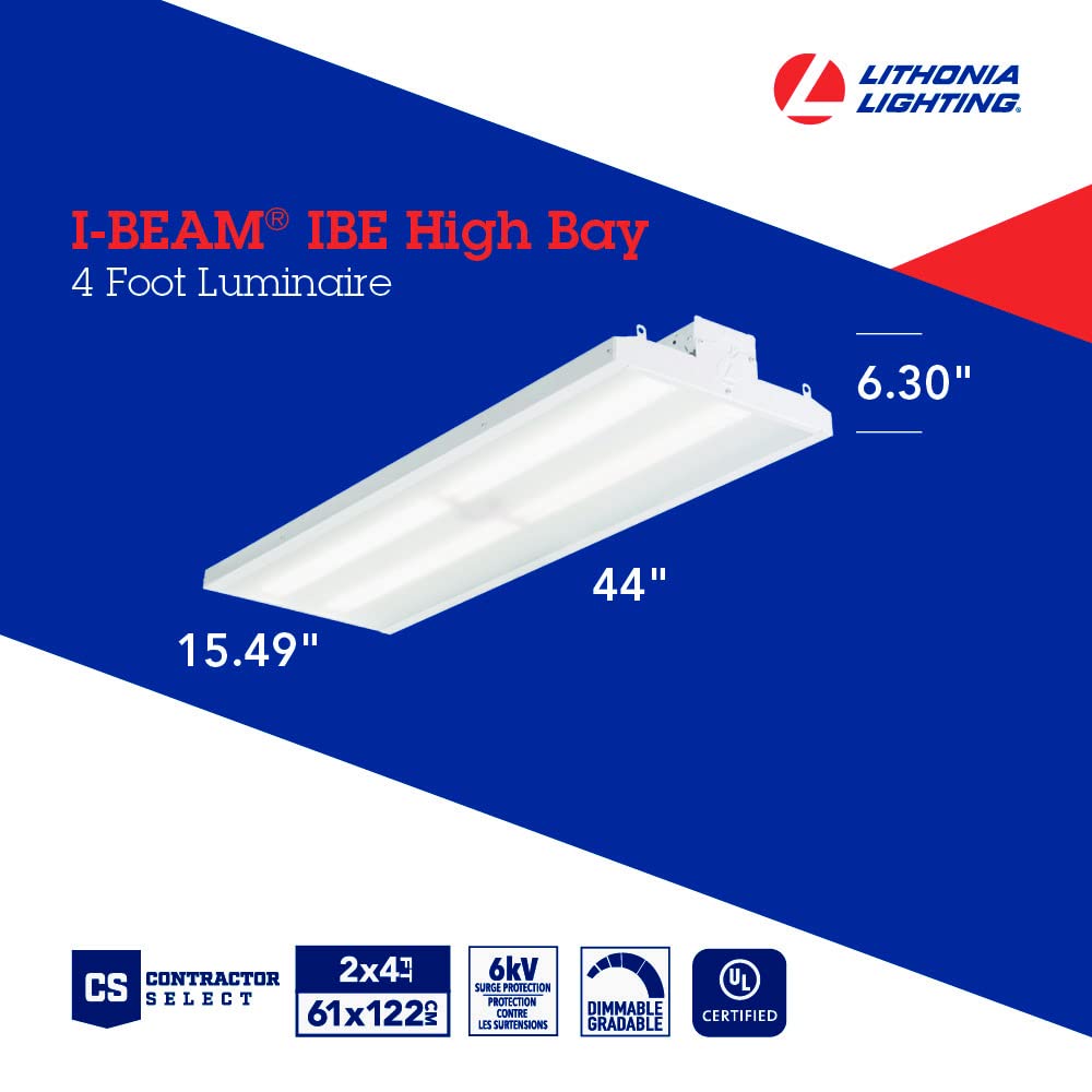 Lithonia Lighting Ibe 22Lm Mvolt 50K 22,000 Lumens Linear High Bay, 5000K | Daylight