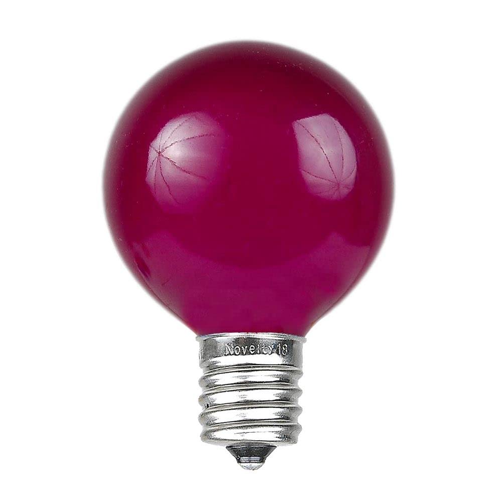 Novelty Lights G50 Globe Replacement Bulbs - E17/C9 Base, 7W, Purple, 25 Count