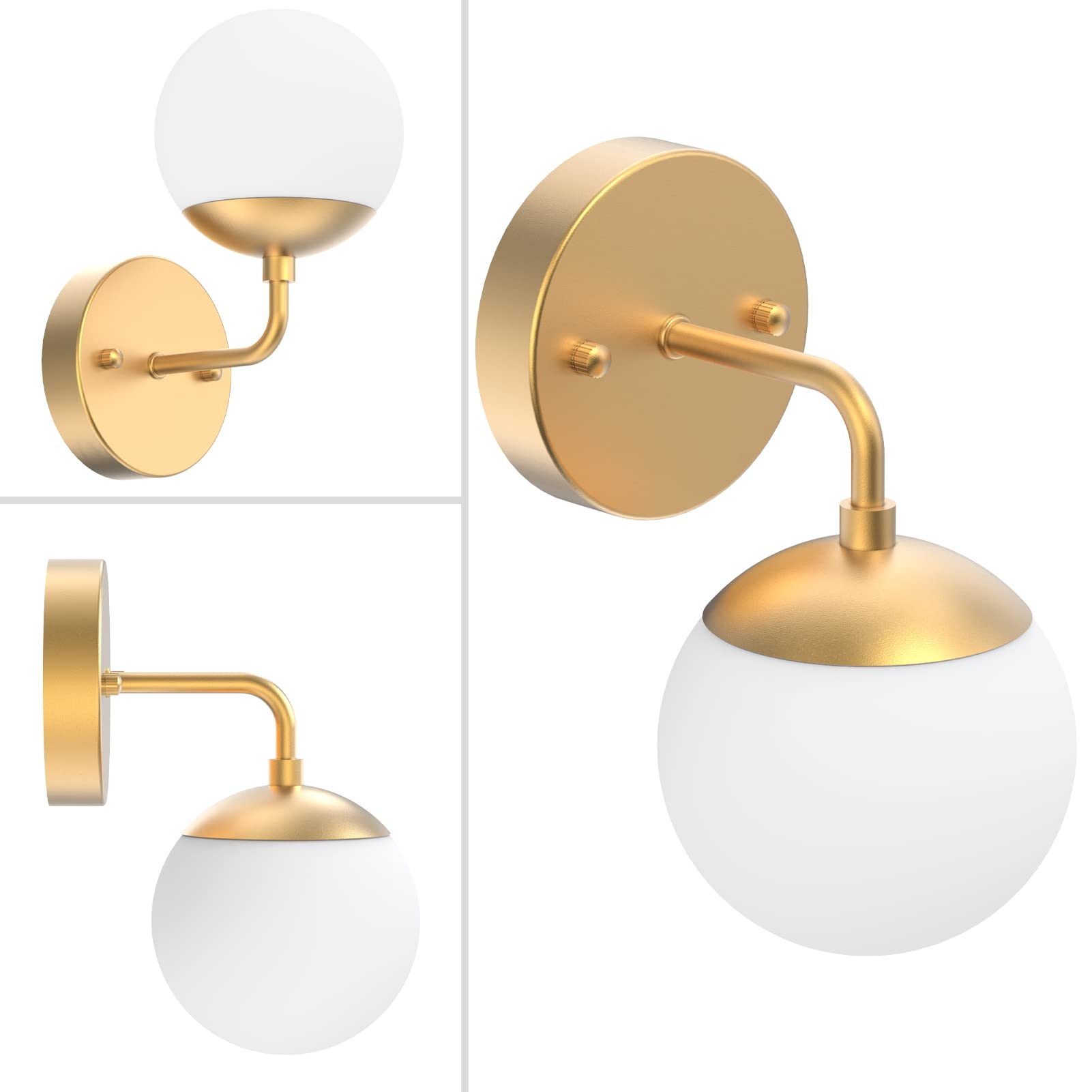 Tipace Gold Wall Sconce 1 Light, Mid Century Modern, 3000K G9 Bulb Included, Model 020