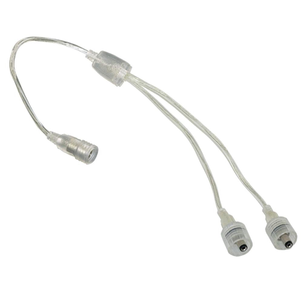 Jesco Lighting Outdoor DC 2-Way Power Splitter, Clear Finish, Model DL-PS-OD-2Y, Plastic Material