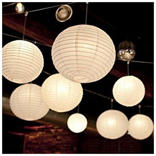 Charmed White Paper Lanterns In Assorted Size 9, 8 And 6 Inches (5 Pk)