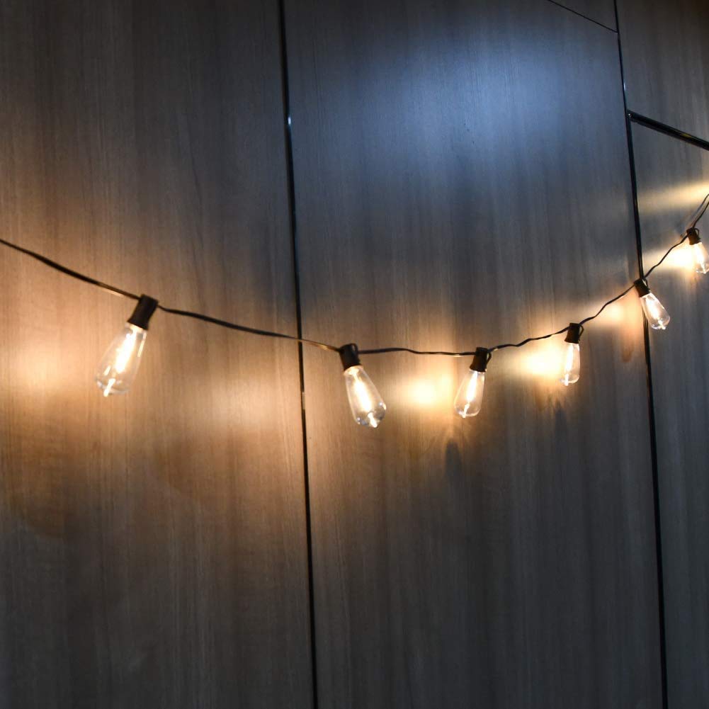 GOOTHY ST40 LED Light Bulbs, 10 Pack, 0.6W Shatterproof Clear Plastic, Warm White for Outdoor Patio String Lights