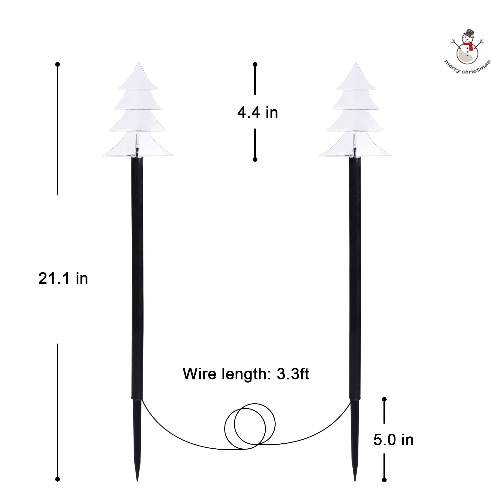 Brightdeck Christmas Solar Pathway Lights Outdoor Decorations Xmas Tree Lights Waterproof Led Garden Stake Light For Walkway Yard Lawn Porch Holiday Decor 5-Pack (Small Tree  5 Pack)
