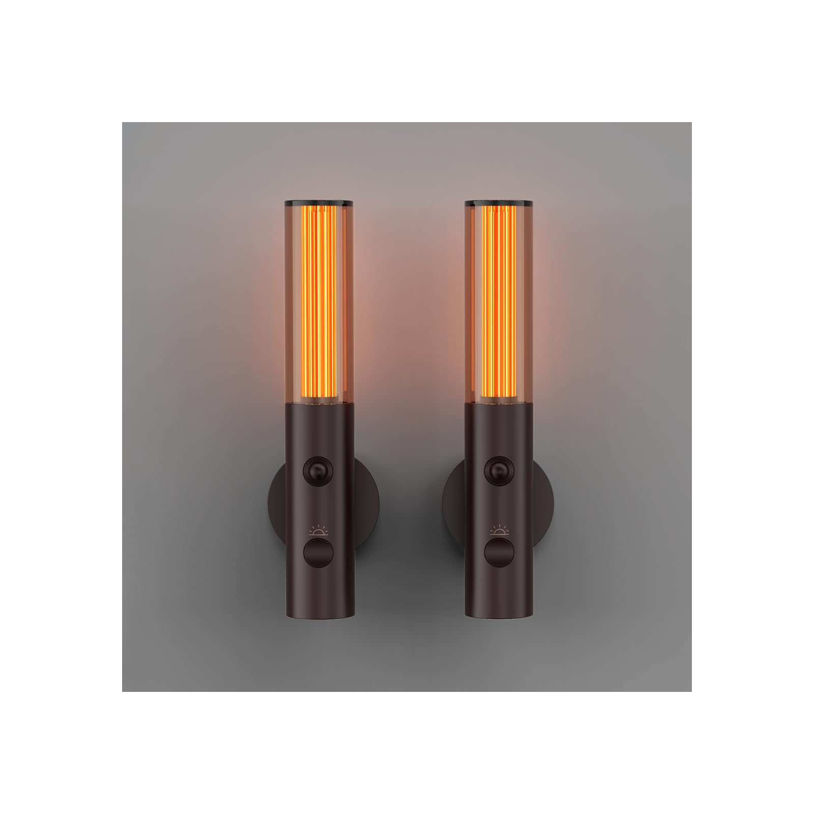 Koopala Auto-On Motion Detection Night Lamp, Set of 2, Battery Operated LED Light, Black-C, Model DS903, Customizable Modes